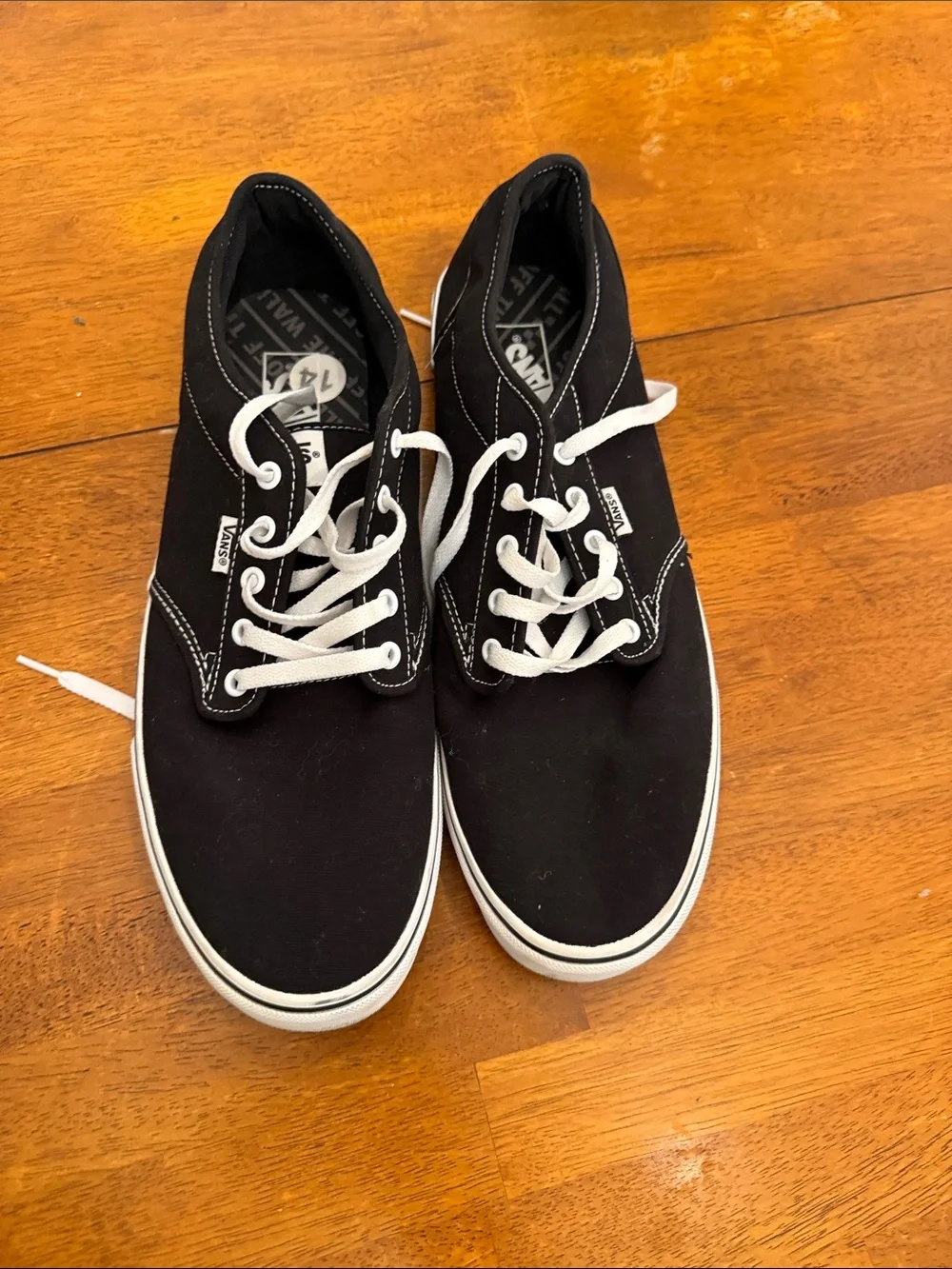 Vans Black & White Checkerboard Low-Top Canvas Sneakers size 14